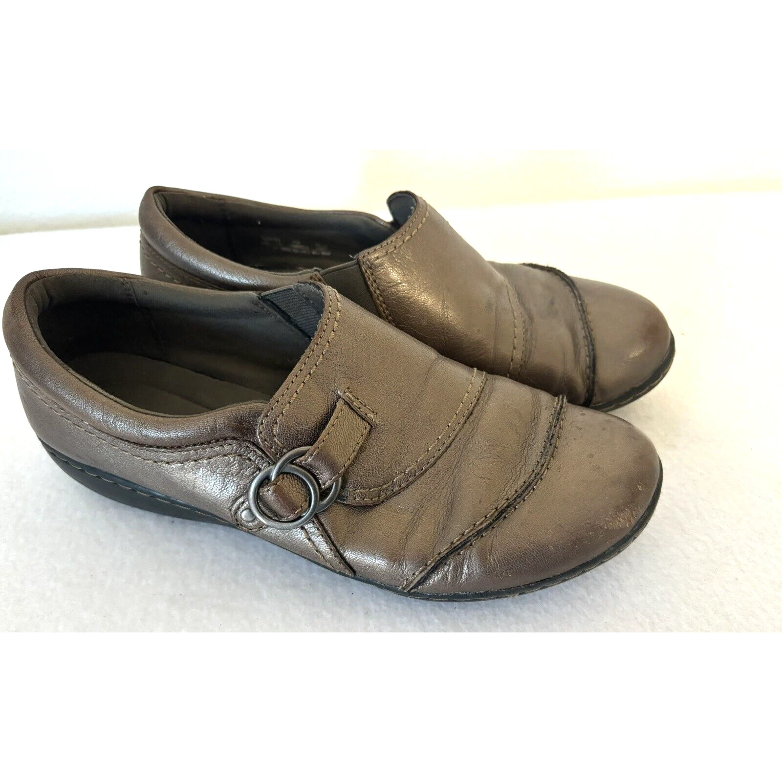 Mocassini donna Clarks ballerine marrone metallizzato 8 5 M Cabincore scarpe comode