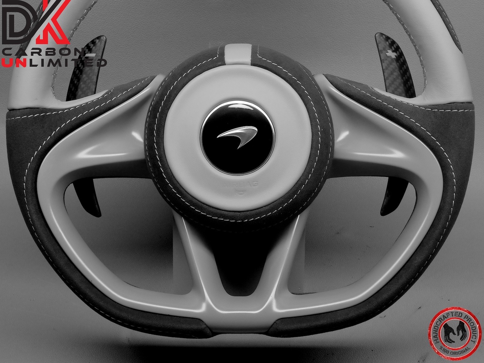 McLaren 750S 720S 765LT Alcantara Gray MSO Weave Matte Carbon Steering Wheel