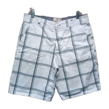 Vtg 90s Op Ocean Pacific Chino Shorts Men's 36 White Plaid Shorts Beach Y2K