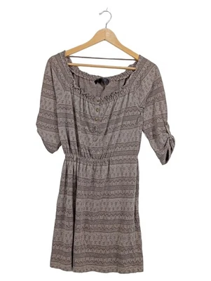 ZARA Robe Chemisier Femme Beige Bohème Ethnique Tunique (EU 36, INT S) - Photo 1/3