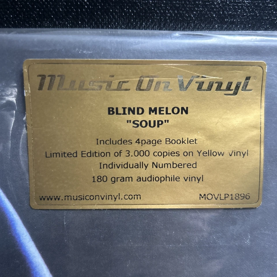 BLIND MELON Soup Record 180 Gram YELLOW Music On VINYL 1/3000 W/Booklet New *pic - Image 3 of 4