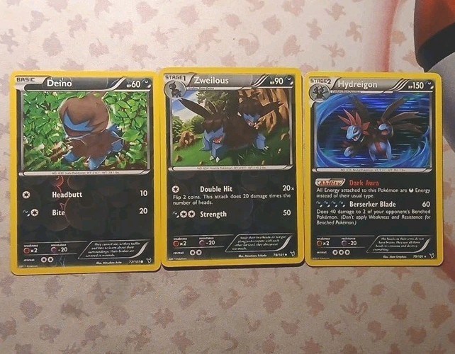 Pokemon TCG Nobile Victories 3 Card Lot Deino Rev Zweilous Rev Hydreigon Holo🔥