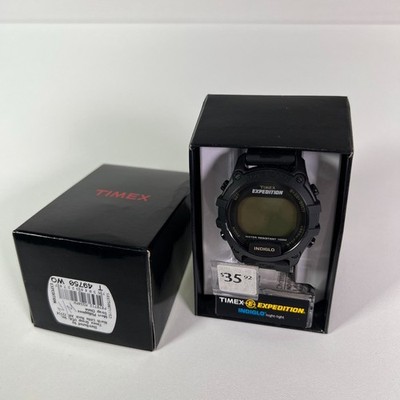 Timex Expedition Indiglo T49750 100M Digital Watch Night Light Men Black * NEW!