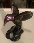 Vtg Fenton Hummingbird Figurine 4" Iridescent Carnival Glass SIGNED - LOT2-29