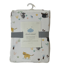 Cloud Island Crib Fitted Elastic Cotton Sheet - Jungle Animals OEKO-TEX