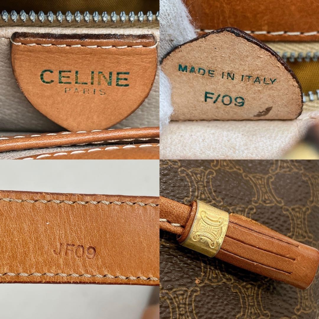 CELINE Shoulder Bag Macadam Pattern Drawstring PV… - image 9