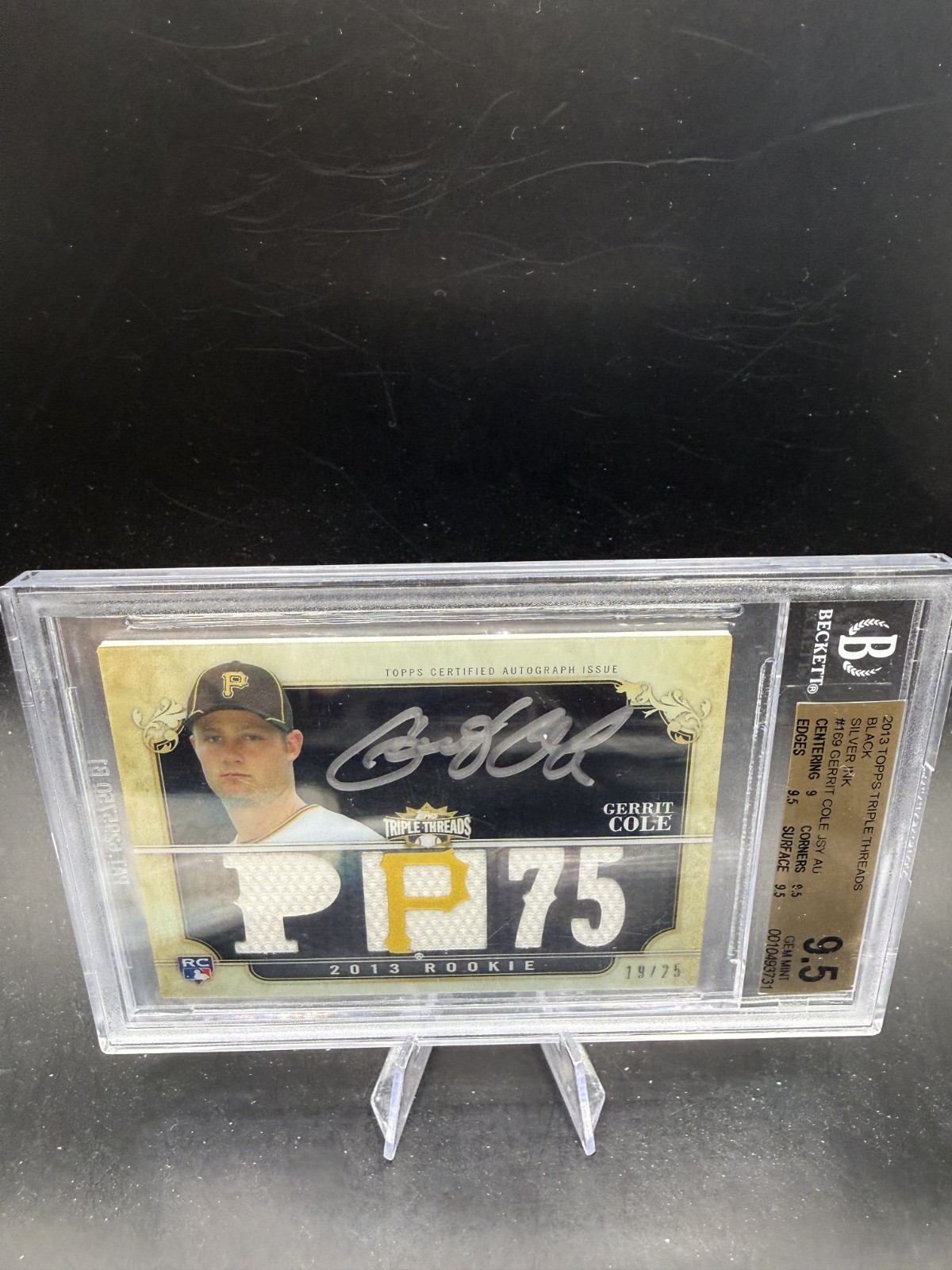 2013 Topps Triple Threads Gerrit Cole RC ROOKIE SILVER Relic Auto /25 BGS 9.5 SP