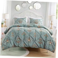  Set - 3 Pieces Pintuck Tufted Vintage Floral...