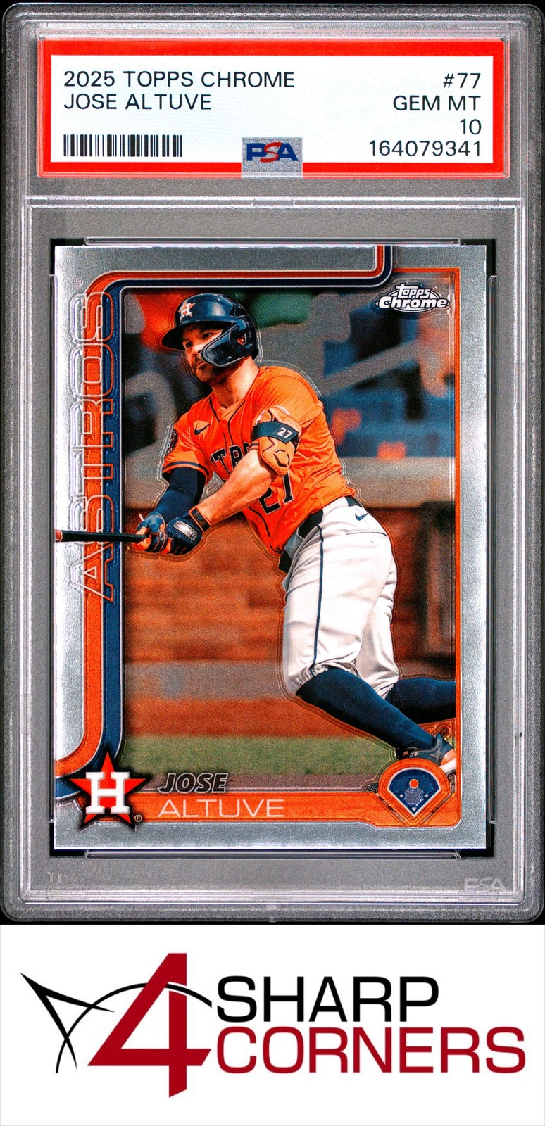 2025 TOPPS CHROME #77 JOSE ALTUVE POP 4 PSA 10