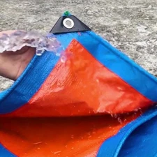 Thickened double-sided waterproof tarpaulin, blue and orange two-color, sunproof