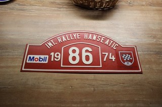 Rallye Schild Blechschild Internationale Rallye Hanseatic 1974