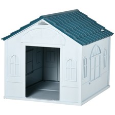 PawHut Casetta per Cani Taglia Grande max. 30kg Impermeabile in PP Blu
