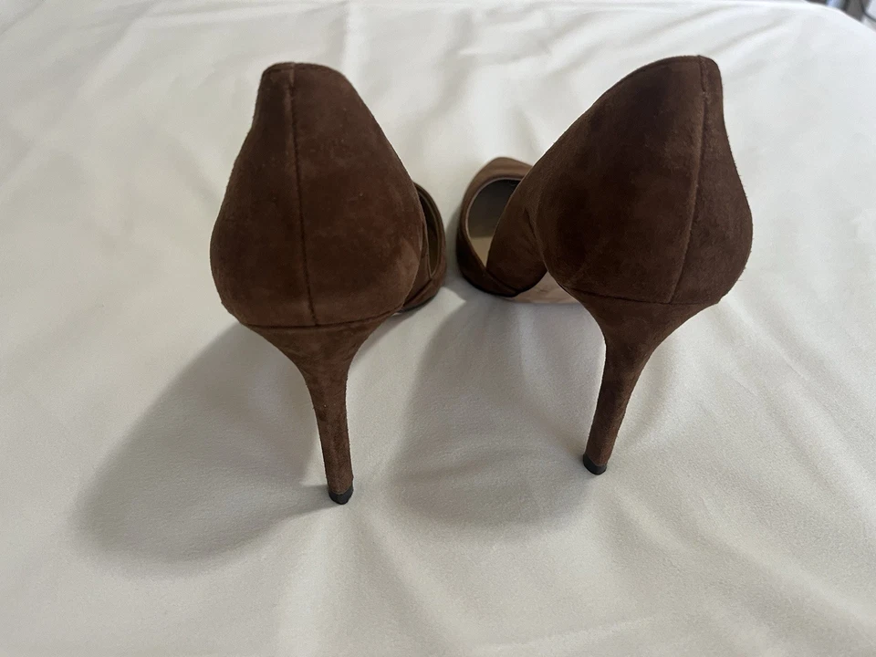 Женские замшевые туфли-лодочки Ann Taylor на каблуке Stilletto коричневые размер 6,5 M с заостренным носком - Изображение 4 из 4