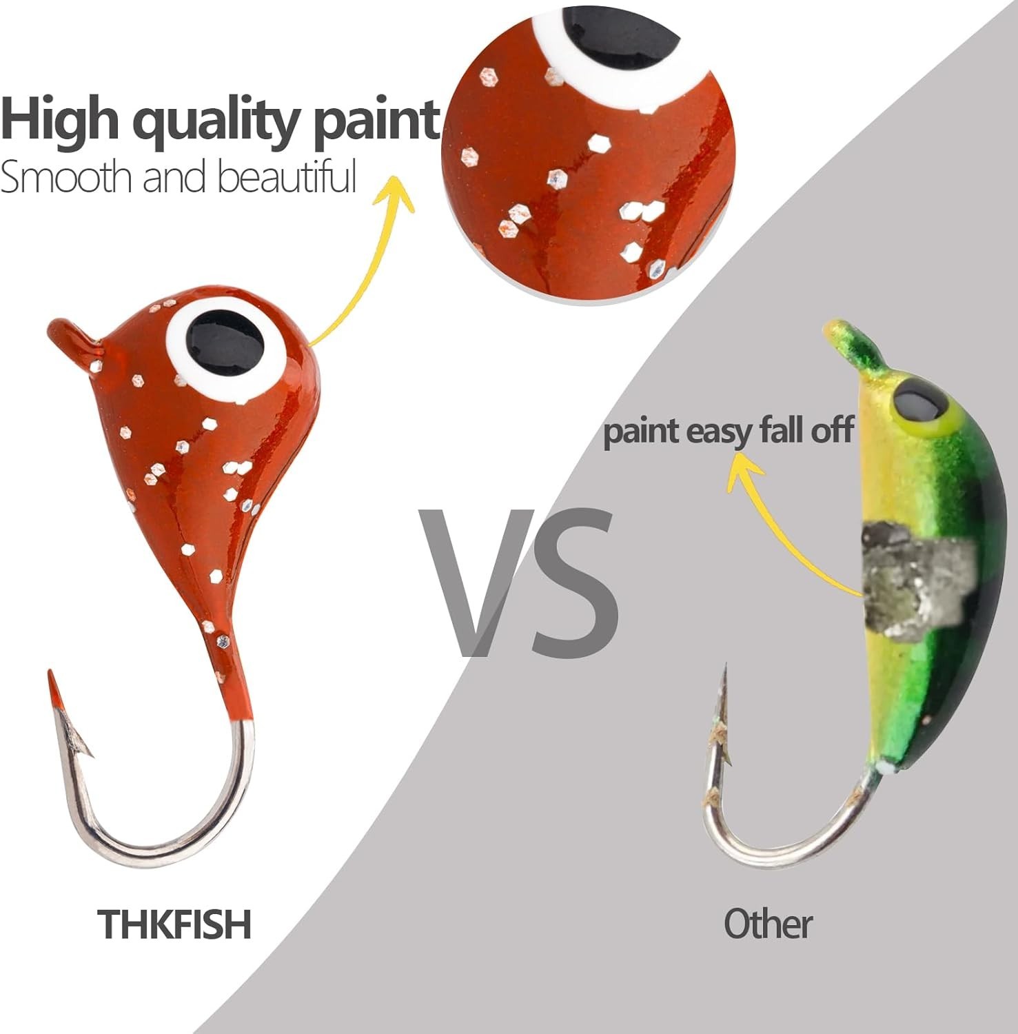 Ice Fishing Jigs 54pcs Glow Ice Fishing Lures, Walleye Jig Ice Fishing Jigs K... - Image 3