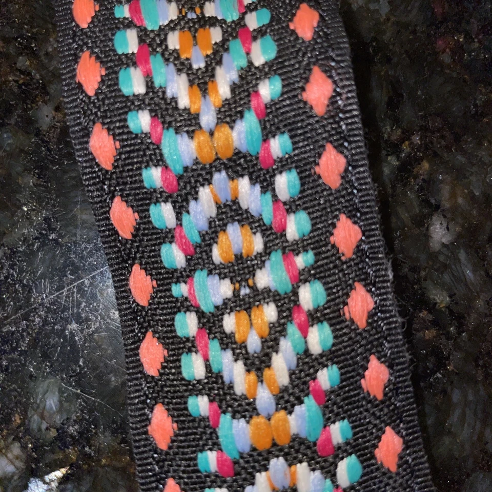 Free People Black Pink + Blue CARAVAN TEXTILE WRAP BELT One Size NWOT $40 - Image 3 of 4