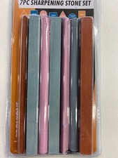 7PC Sharpening Stone Set 7 x Square Rounded Triangular Stones 180 240 GRIT 150mm