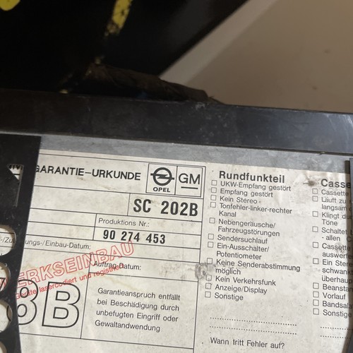 Opel SC202 Autoradio 90274453 Codefrei 7648855521 Oldtimer Vintage Rarität - Bild 7 von 8