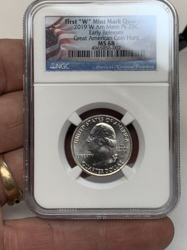 2019 w american memorial park quarter EARLY Release NGC MS-68 POP 9 - Picture 1 of 5
