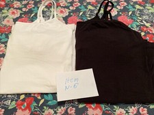 2 maidenform Cotton Stretch Camis , Black White,cotton Strech, Size M,new