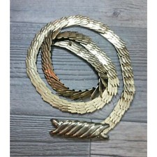 Vintage Gold Tone Scaled Stretch Womens Belt 80s 90s