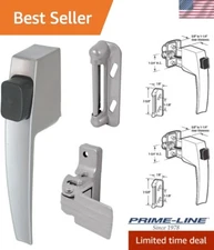 Aluminum Storm Door Push Button Latch Set with Night Lock - Fits 5/8 to 1-1/4"