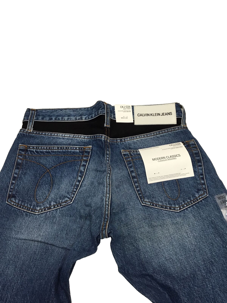 $138 Calvin Klein CKJ 026 Patch Modern Slim Mid Wash Jeans $138 Calvin Klein CKJ 026 Patch Modern Slim Mid Wash Jeans