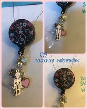 Dancing Skeleton Blinged Badge Reel
