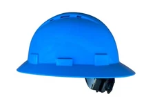 Light Blue Full Brim Hard Hat with with Fas-trac Suspension