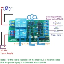 DC 12V Motor Controller Relay Board Forward Reverse Control Limit Start Stop