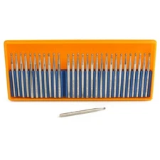 30 Pcs Bur Diamond Grinding Bits 1-5mm Round Ball Head Carving Burrs Shank 3mm