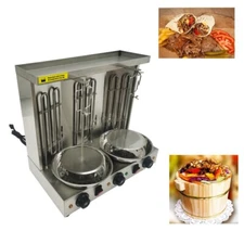 Electric Turkish Barbecue Machine 110V Shawarma Machine 3 Burners 3.6KW