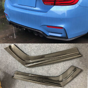 FOR BMW 3 4 SERIES F80 F82 M3 M4 REAR DIFFUSER VALANCE V STYLE CARBON LOOK 2015+