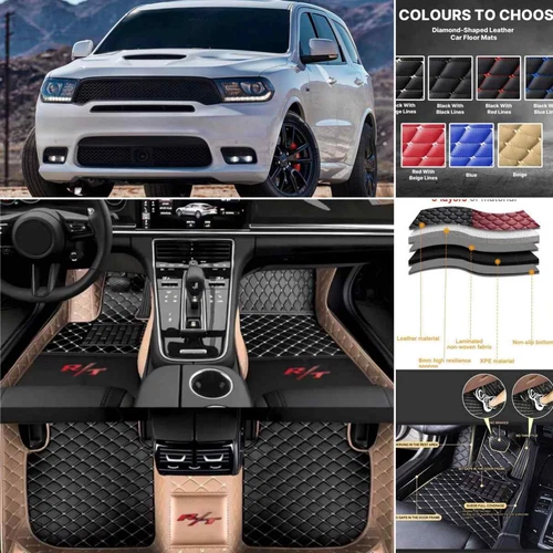 Carpets For Dodge Durango RT SRT Hellcat 2004-2024 Car Floor Mats Leather - Bild 9 von 34