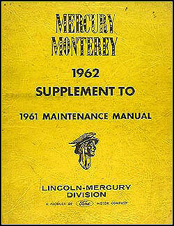1962 Mercury Monterey Shop Manual Supplement Original Maintenance Repair Service - Picture 1 of 1