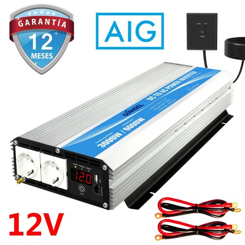 GIANDEL Inversor Corriente 3000W Convertidor 12V a 220V 230V con Control Remo | eBay