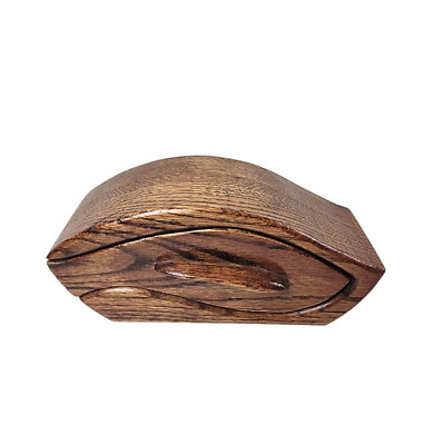 Handmade Wood Jewelry Trinket Box Tear Drop Drawer Divider Felt Lined