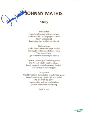Johnny Mathis Signed 