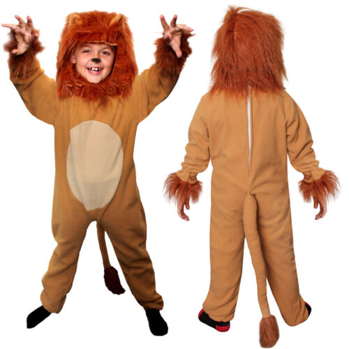 CHILD LION COSTUME KIDS KING OF THE JUNGLE BOOK CHARACTER ALL IN ONE FANCY DRESS - Picture 1 of 6