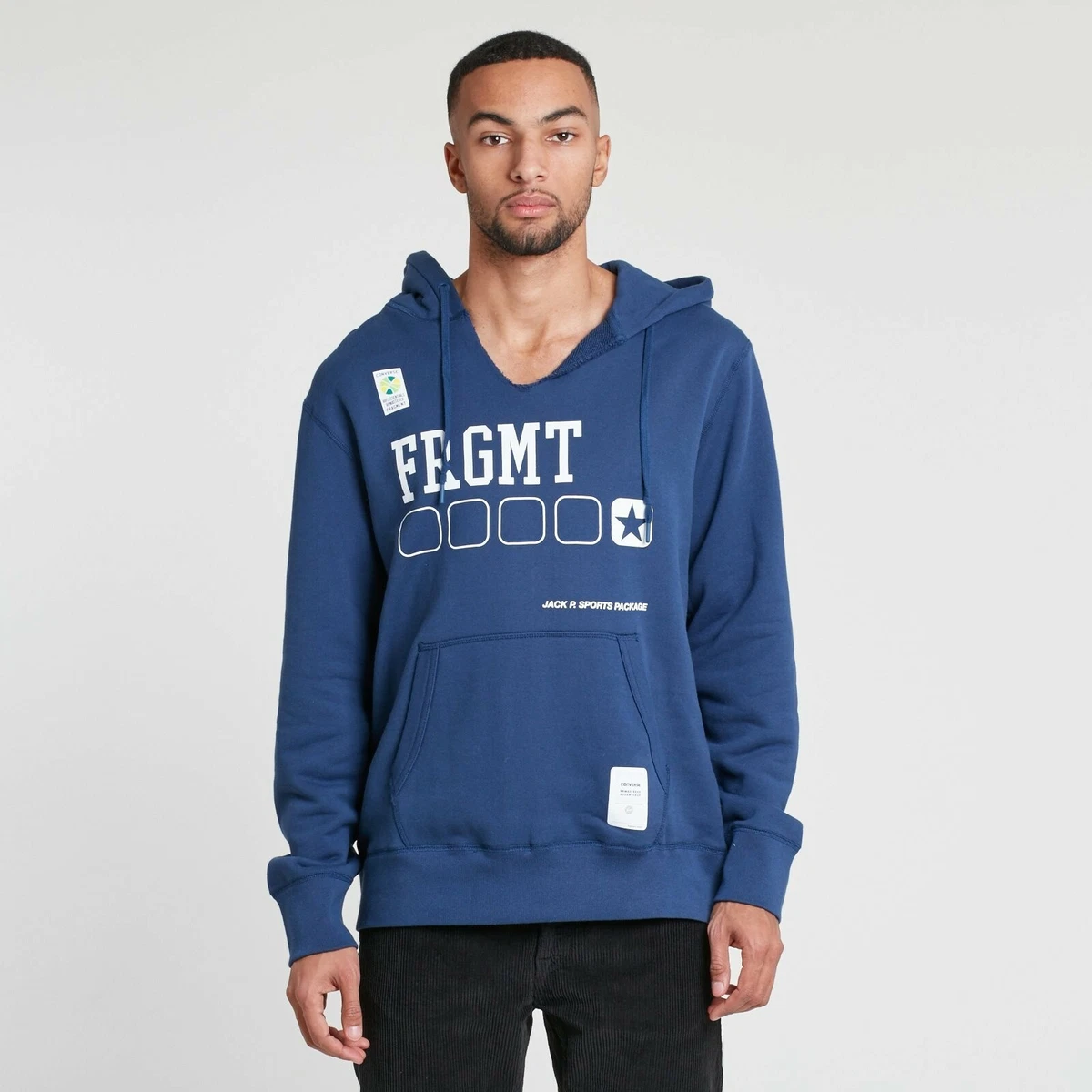 Converse x Fragment Essentials Navy Hoodie Men's Size S 10007285-A03