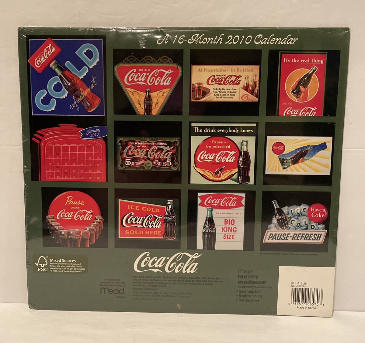 Coca-Cola Calendar 2010 16 Month Unused In Shrink Wrap 5
