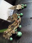 Vintage Jade Jadeite Apple Imperial green art deco set earrings a pendant pin — photo 9