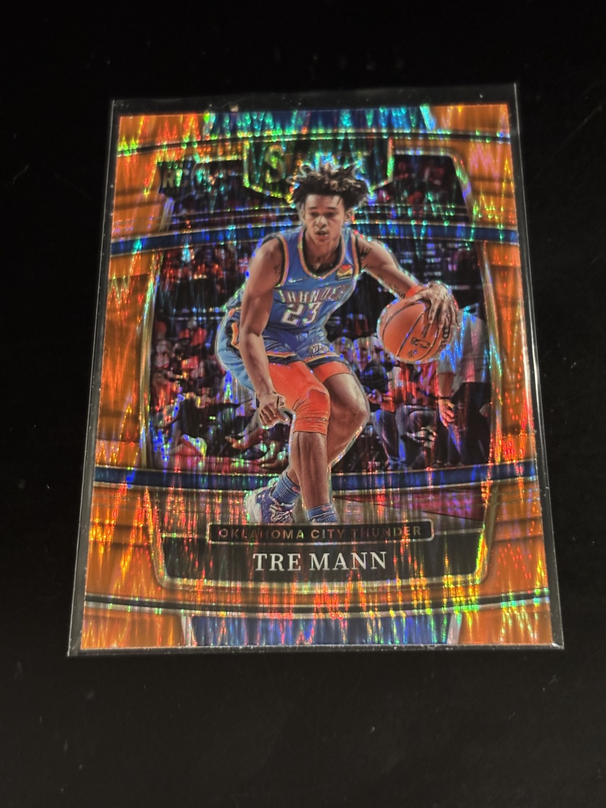 2021-22 Panini Select - Concourse Tre Mann #36 Orange Flash Prizm (RC) Thunder