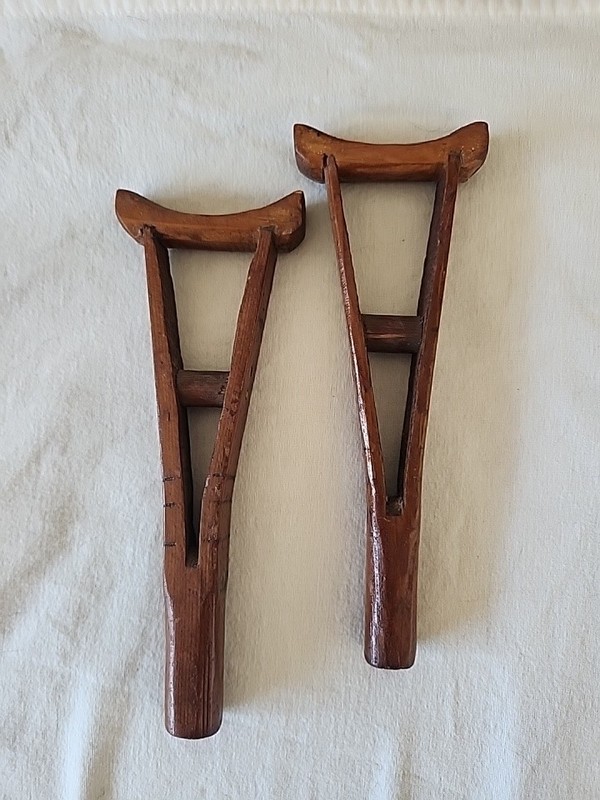 Uniquely Weird Odd Small Wooden Crutch For Dolls ??