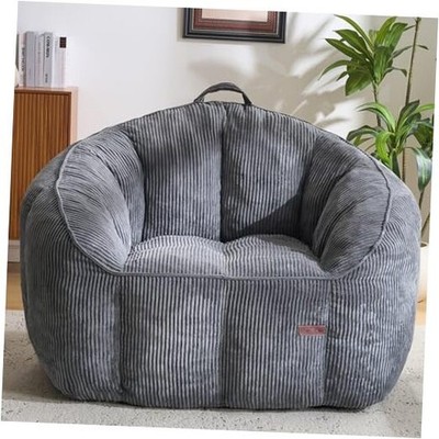 Bean Bag Chairs for Adults, 47 Inch Oversized Bean Bag Chair with Single Grey
