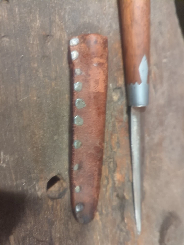 Старинный кинжал инкрустация эпохи гражданской войны 1860-х годов нож с кожаными ножнами на заказ - Изображение 2 из 4
