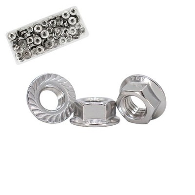 M6x1mm DIN6923 Serrated Flange Nuts 50 Pack 304 Stainless Steel Hex Lock Nuts...