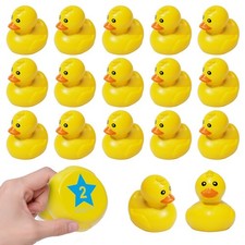 Yellow Plastic Ducks Bath Toys, 20 Pack Bathtub Floating Numbers Duck Bulk  ...