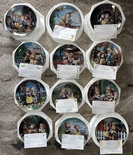 Vintage 1990 Set Of 12 M.I. Hummel Little Companions Plates - The Danbury Mint 