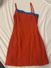 Versus Vintage Orange/Blue Mini Dress Sleeveless Size 40