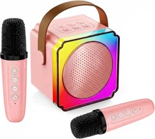 Karaoke Machine, Portable Speaker with Microphones, Birthday Family Party Gifts 